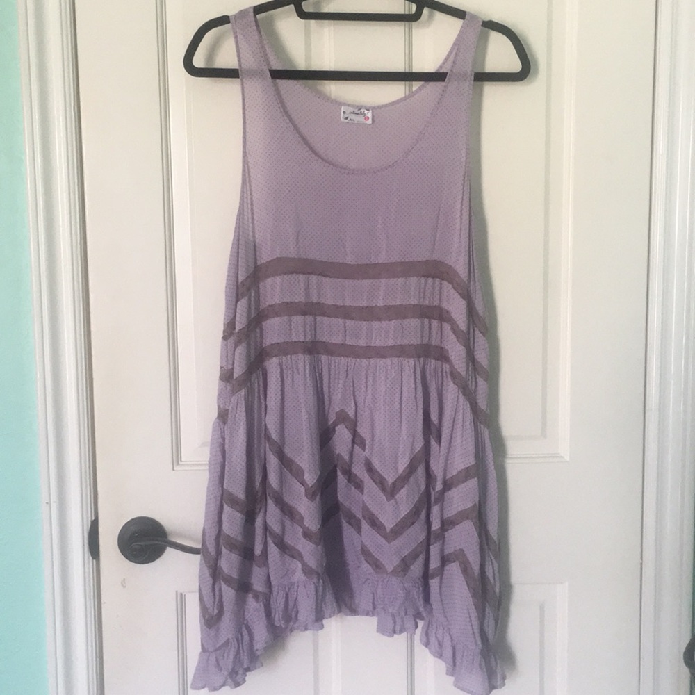 Free People Voile and Lace Trapeze Slip